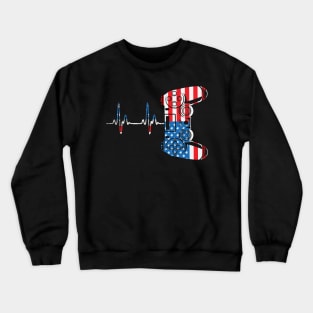 Gamer Heartbeat Video Game Lover 4th of july Crewneck Sweatshirt